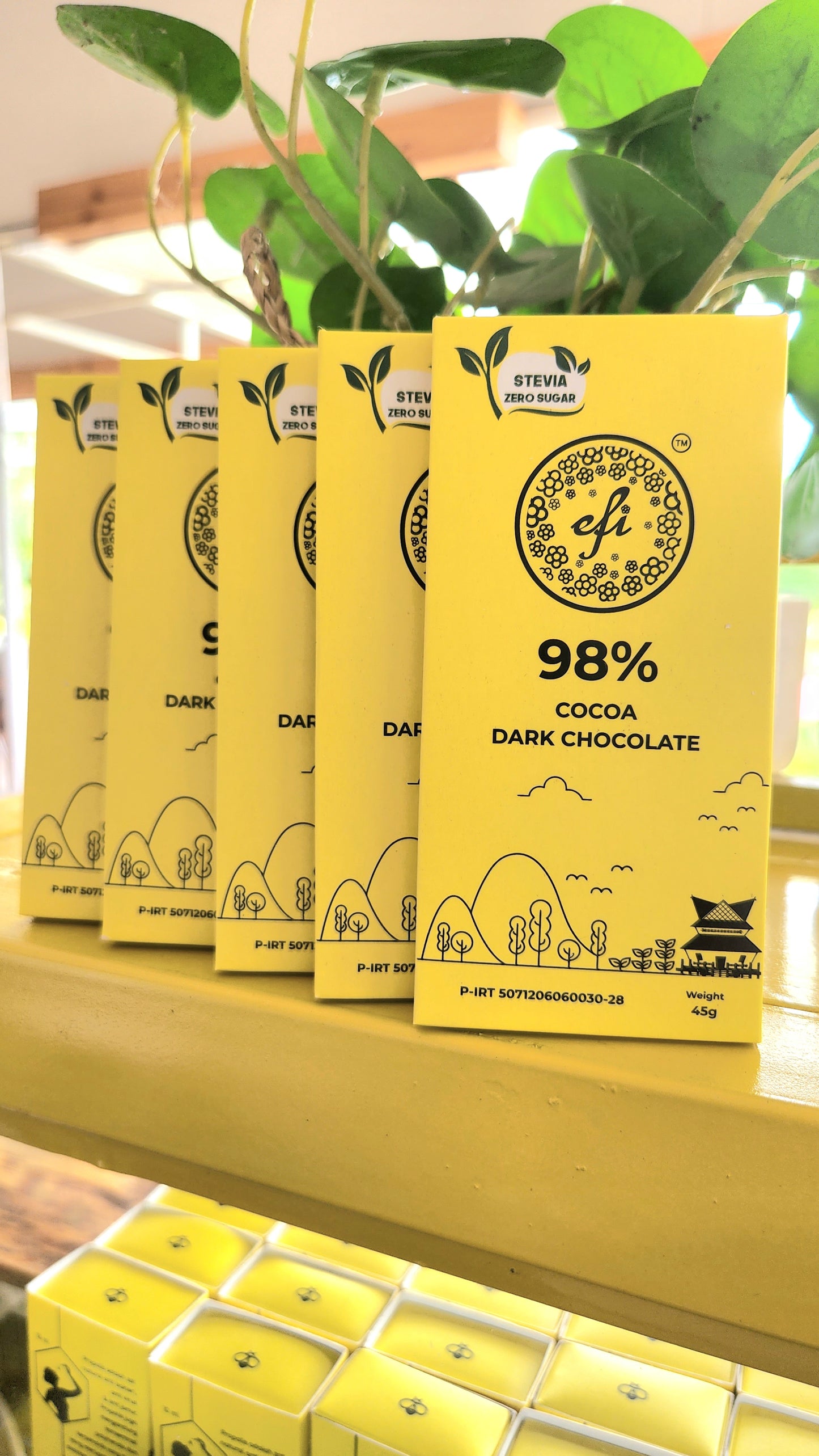 5 x Efi chocolate 98% dark chocolate + stevia, zero sugar